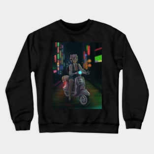 City Pop Scooter Girl Crewneck Sweatshirt